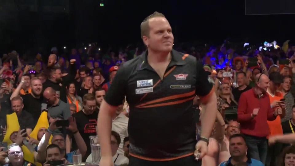 Dirk van Duijvenbode suffered a nightmare walk-on in front of his home crowd last night