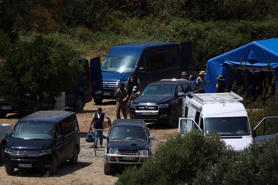 Portuguese and German officers pack up as the search ended this afternoon