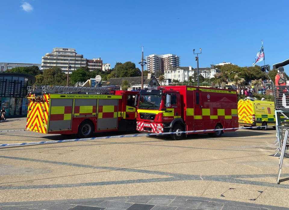 Emergency services scrambled to the scene on Bournemouth Beach at around 4.30pm