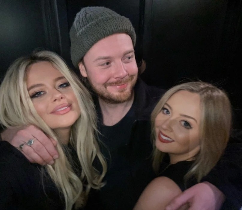 Emily Atack congratulated her brother George after his Chelsea Flower Show success (pictured with their sister Martha)