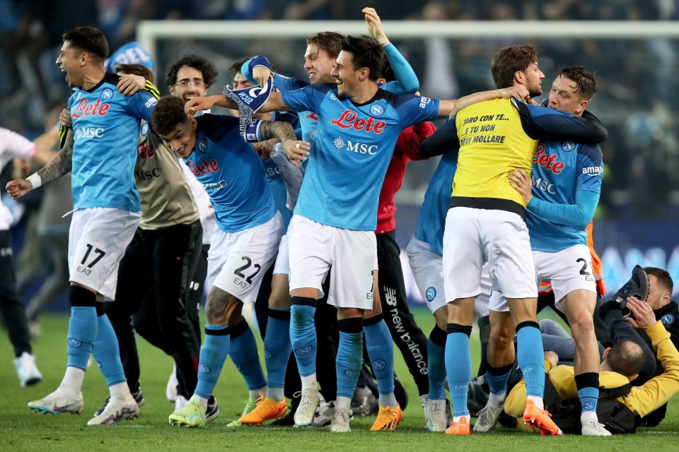 The Napoli players were over the moon at full-time