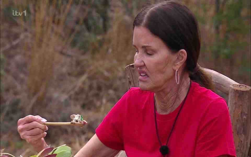 Janice Dickinson ate hartebeest during an I'm A Celebrity eating trial