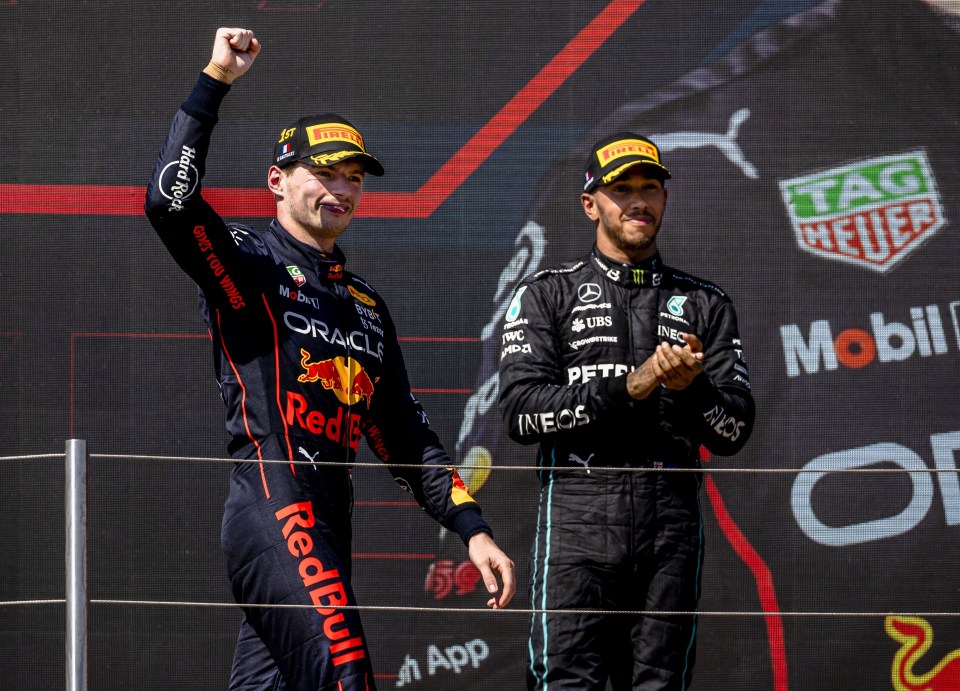 Lewis Hamilton (R) has had a rocky start to the 2023 season compared to Max Verstappen (L), who currently leads the Drivers Championship