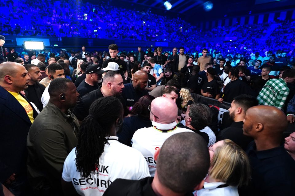 Tommy Fury was involved in a fight in the crowd on Saturday night