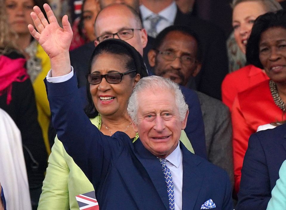 Charles waved to the thousands attending