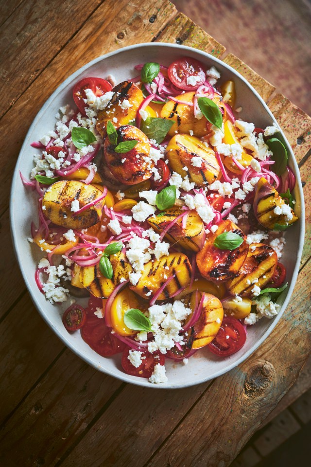 Top with the cheese, scatter with the remaining basil leaves