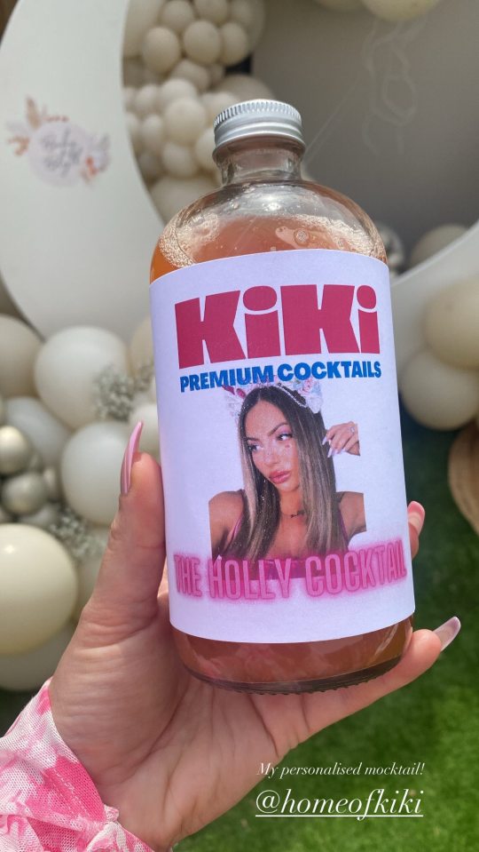 Holly has personalised mocktails at the party