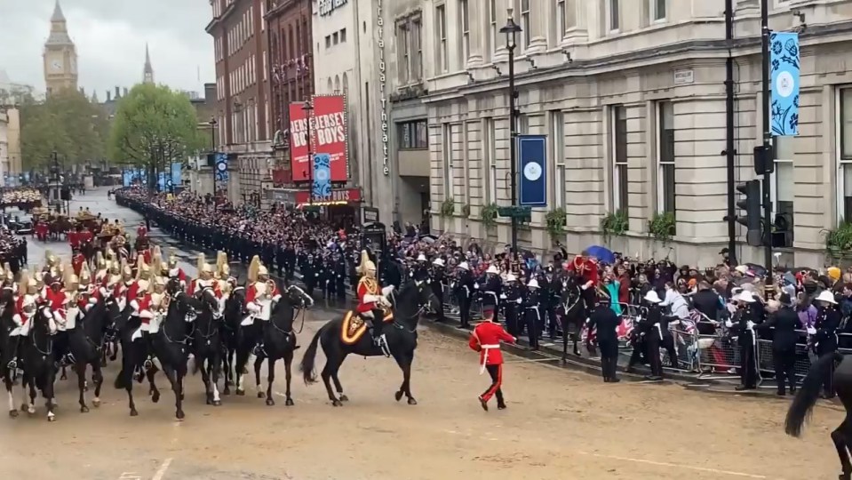 The horse crashed into barriers, sending royal superfans toppling backwards