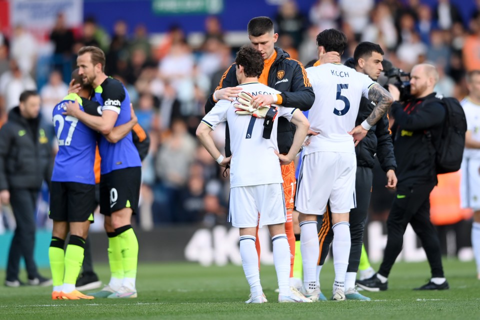 Leeds were relegated after being thumped 4-1 at home by Tottenham on the final day