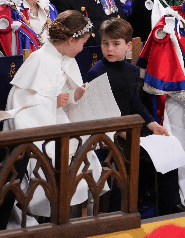 Charlotte and Louis chatted during the service