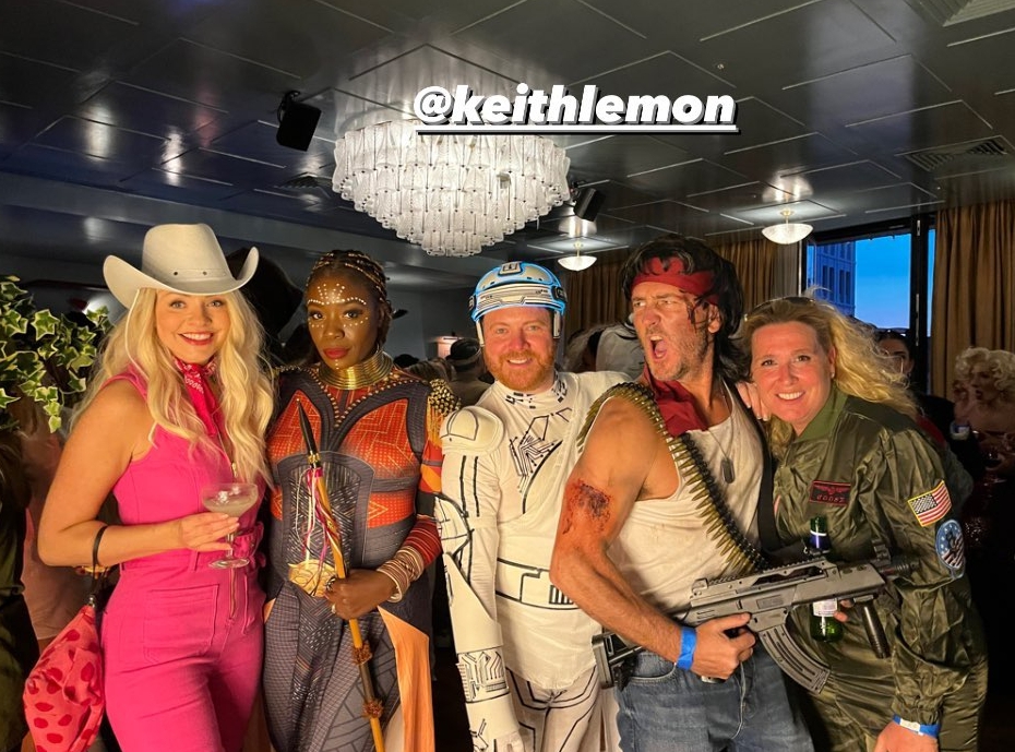 Keith celebrated turning 50 with his famous pals, including Holly Willoughby who dressed as Barbie