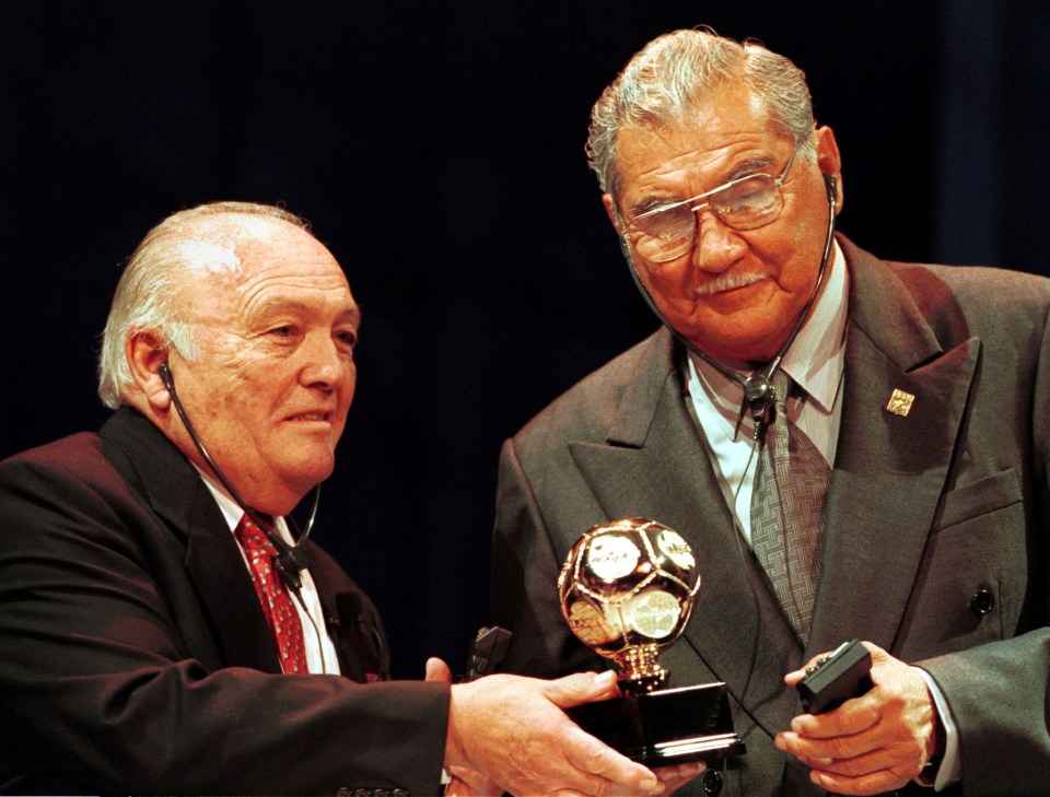 Antonio Carbajal (right) is viewed as a legend in Mexico