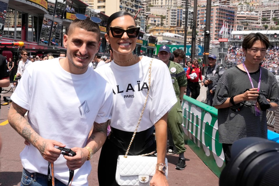 Marco Verratti and his partner Jessica Aidi also enjoyed the race