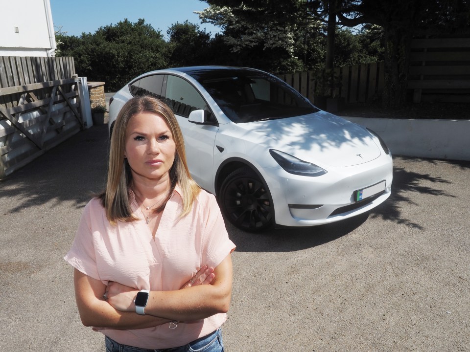 A ROGUE driver with an airport parking firm took Jemma Waterfield's Tesla Y on a 109mph joyride on country roads