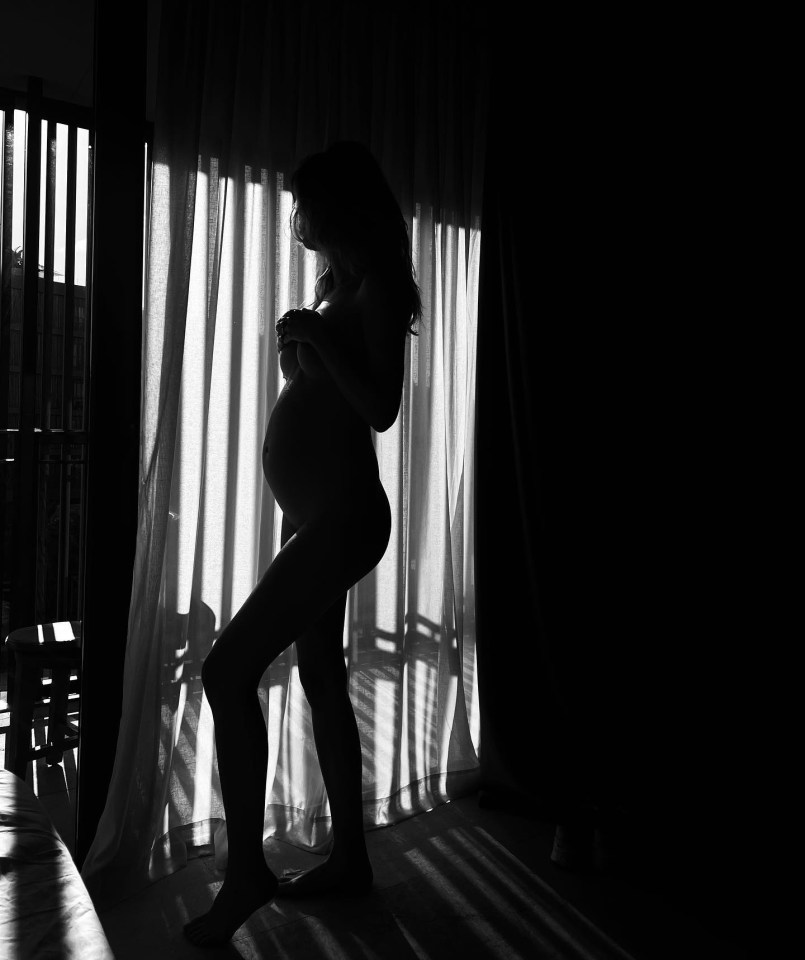 Joel Dommett has shared a stunning black and white snap of pregnant wife Hannah Cooper as she prepares to welcome their first child