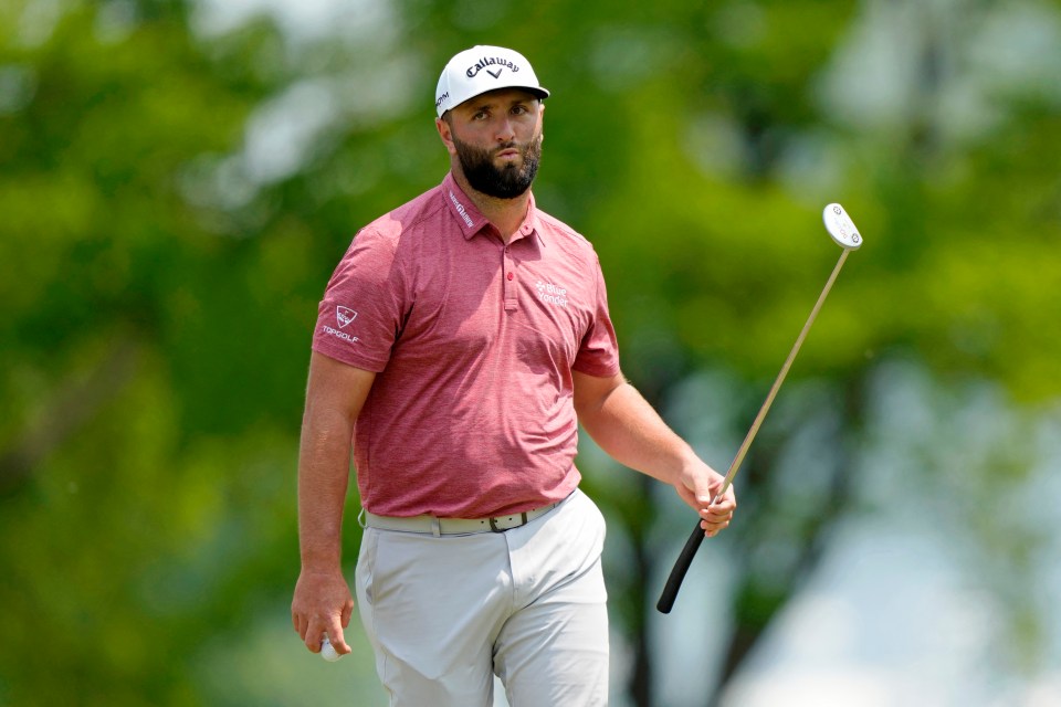 Jon Rahm in action on the ninth in the final round