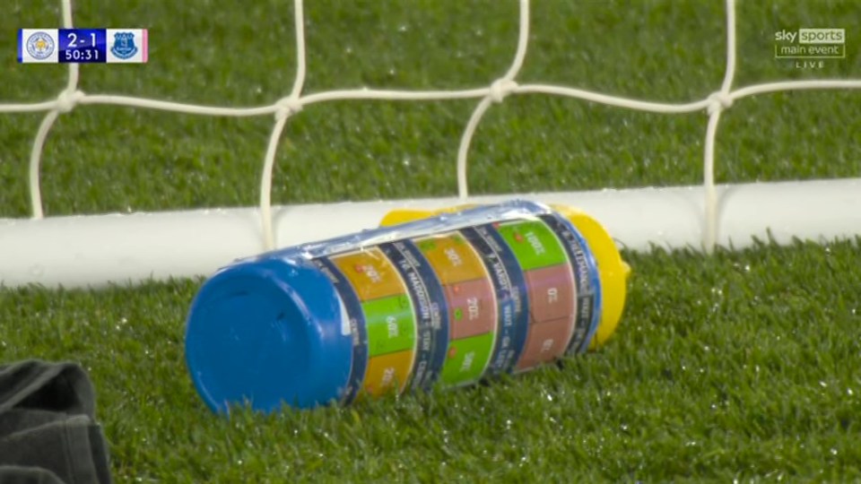 His data-filled water bottle was spotted by the Sky Sports cameras