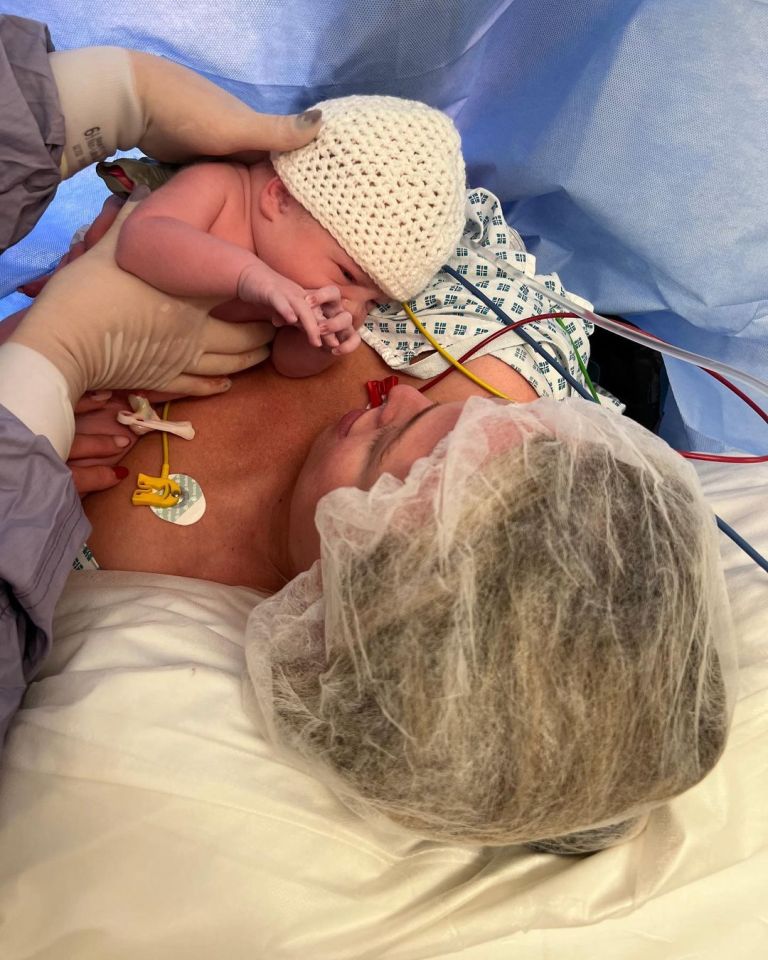 She shared unseen snaps from c section birth of baby Forest