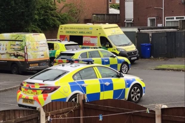 Staffordshire Police were called to an address on Kingsdale Close, Meir, a suburb of Stoke-on-Trent at 4.55pm yesterday