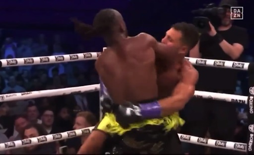 KSI's accidental but illegal elbow