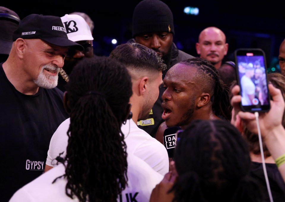 Tommy Fury and KSI facing off