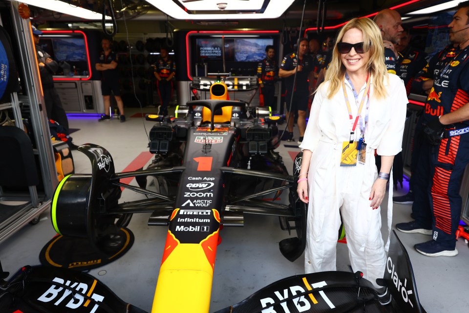 Kylie Minogue visited Red Bull