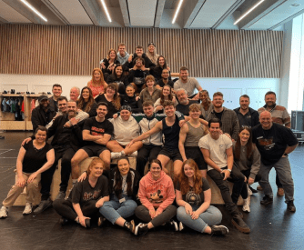 Kym also shared a photo of the cast and crew of her new musical ahead of opening night