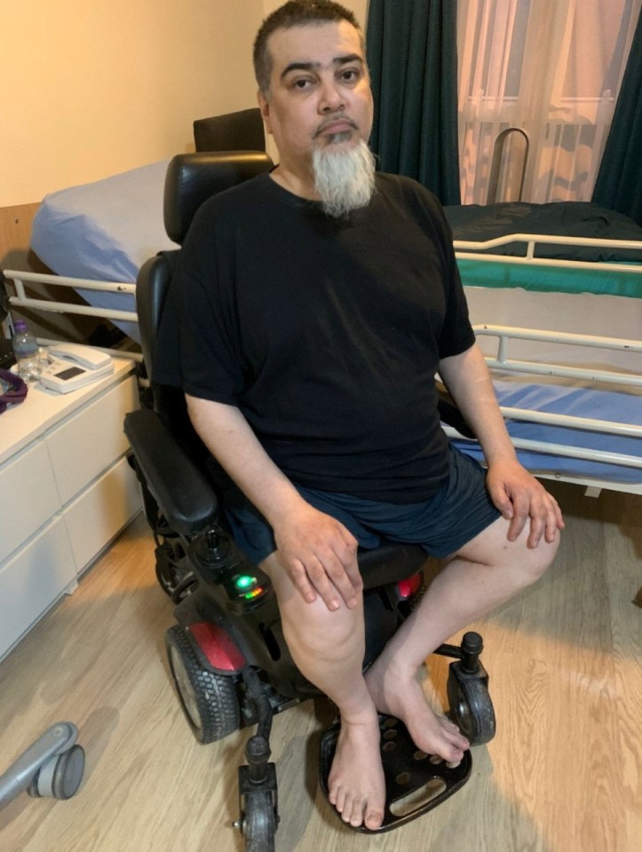 Mark Freeman is unable to walk and is wheelchair bound