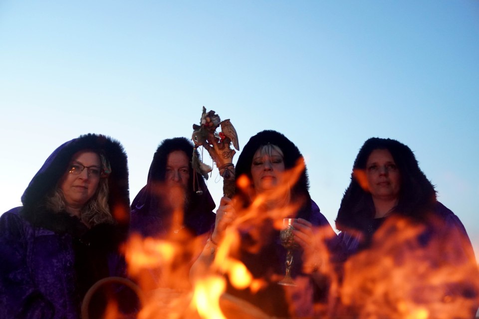 Members of the Coven gather to celebrate Beltane, earlier this week