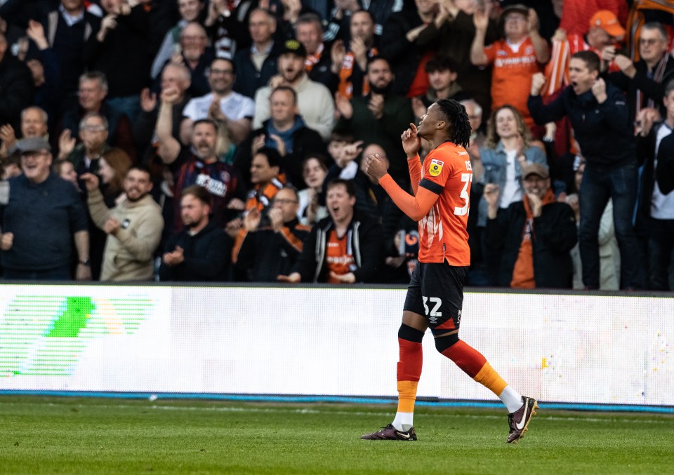 Gabriel Osho celebrates opening the score