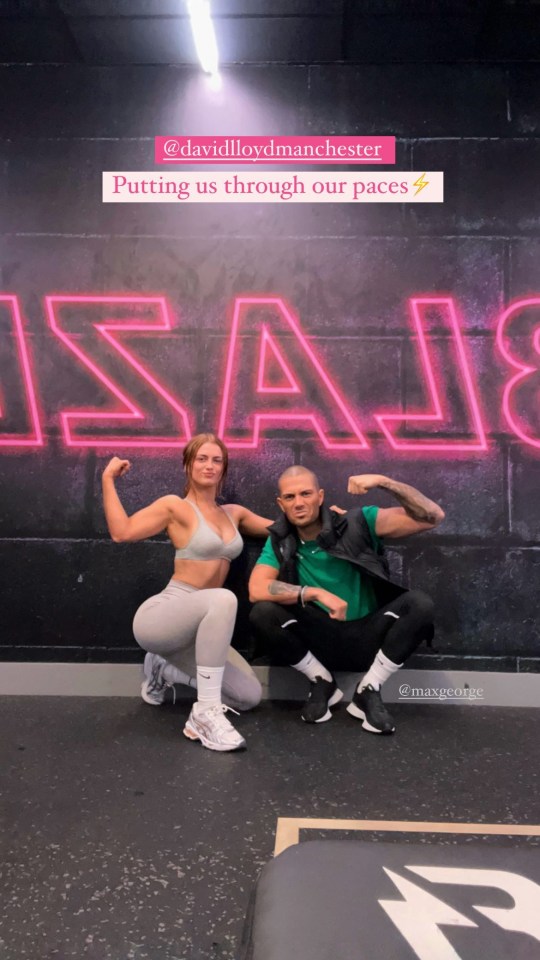 Maisie Smith and Max George posed next to each other after a workout