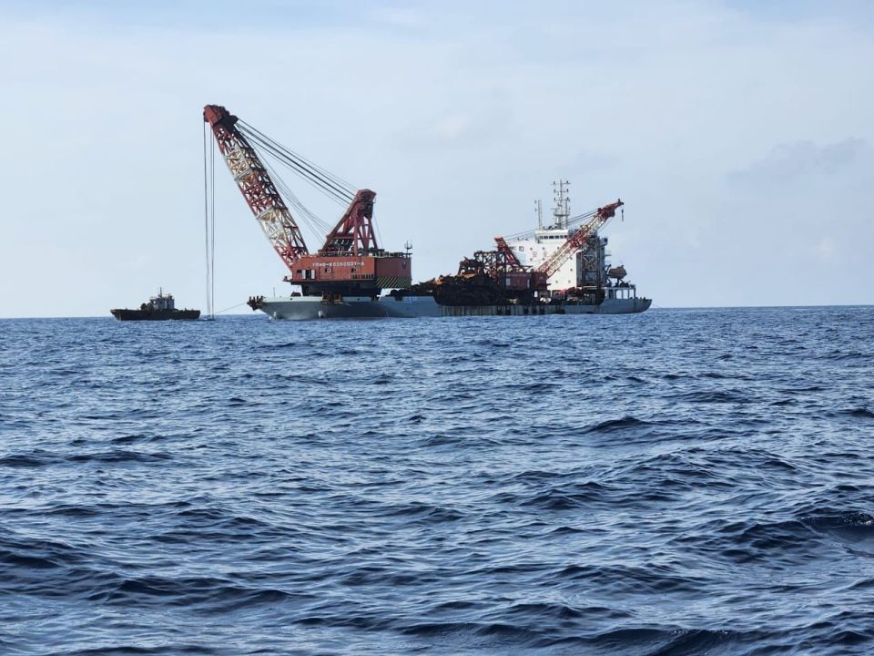 Scrap metal barge Chuan Hong illegally dragged up pieces of wreckage from sunken World War Two ships HMS Prince of Wales and HMS Repulse