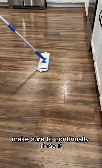 The pro used a flat mop instead of a spin mop