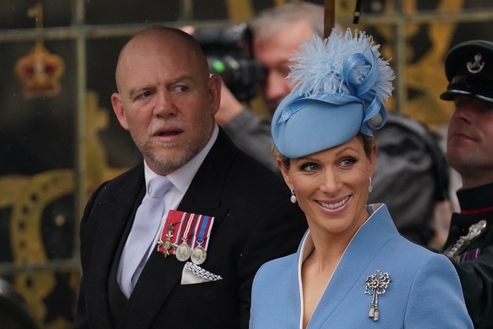 Mike and Zara Tindall at the Kings coronation ceremony on May 6