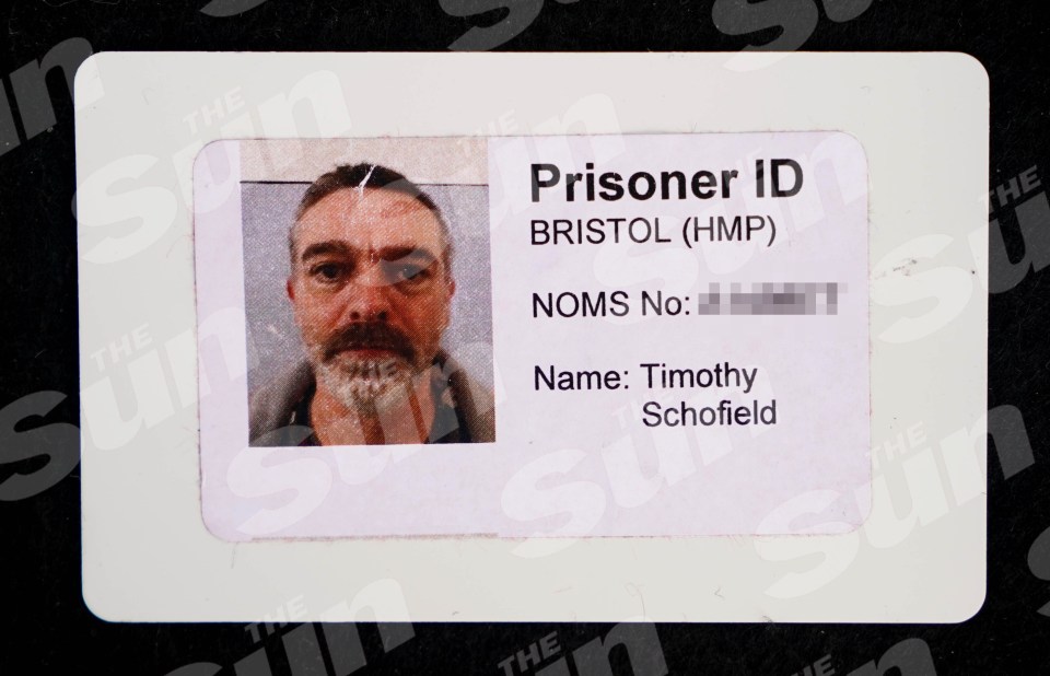 Bearded Timothy can be seen in his prison ID