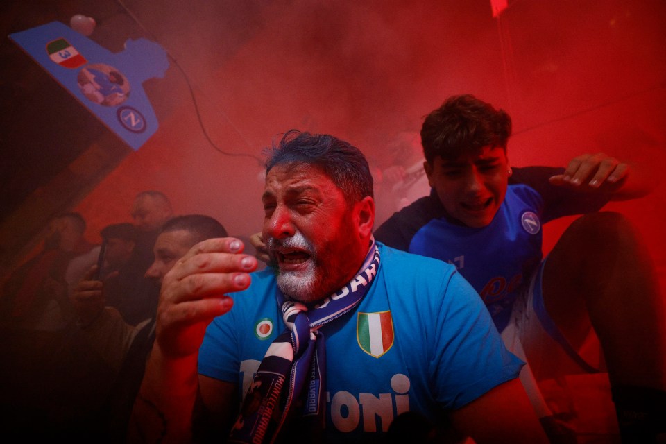 Chaotic scenes ensued as Napoli fans broke down in tears