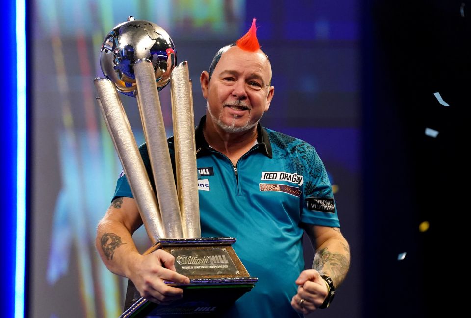 Peter Wright with the Sid Waddell Trophy