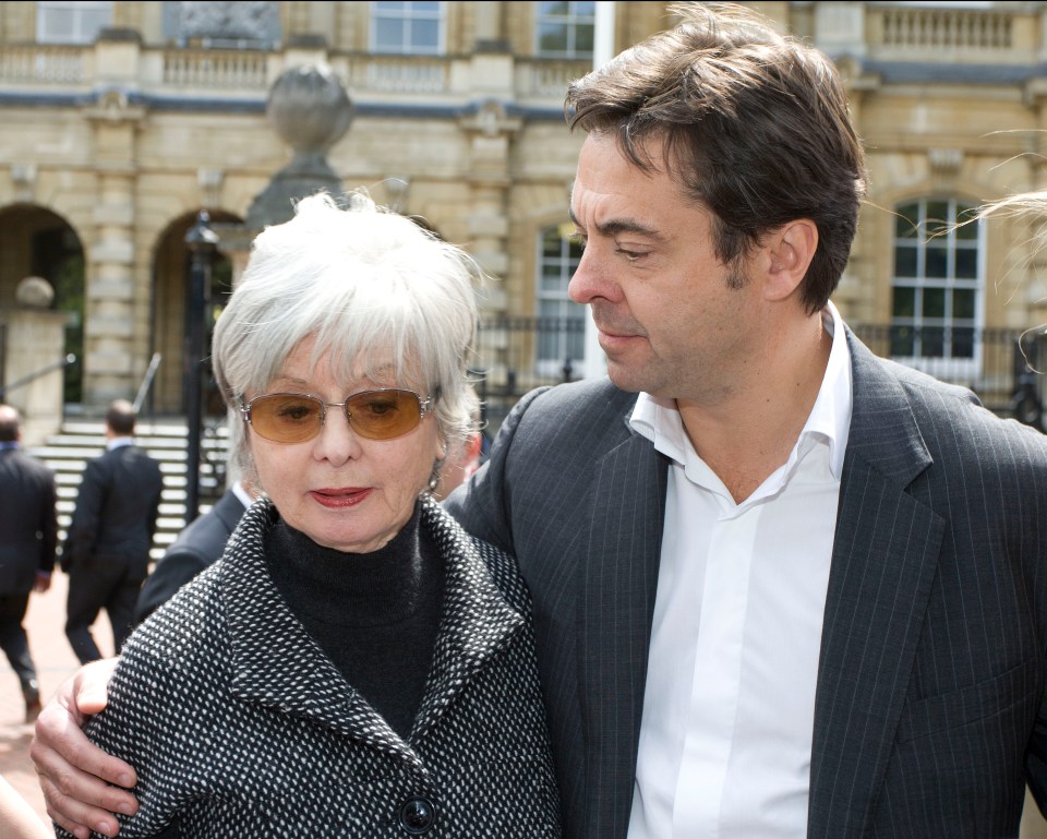 Mum Diana with Joanna’s brother James Simpson after Brown was convicted of manslaughter