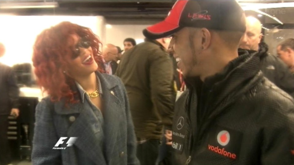 Rihanna visits Lewis Hamilton in the McLaren garage ahead of the Canada Grand Prix