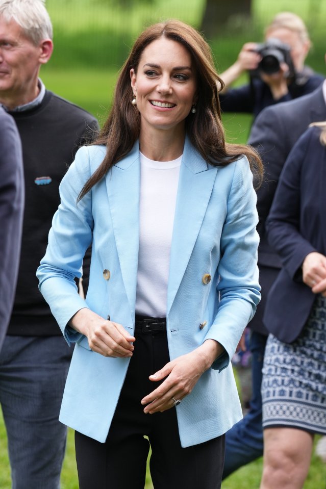 The Princess of Wales opted for a more casual look in Windsor today