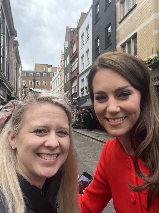 Kate posed for a selfie with Royal fans