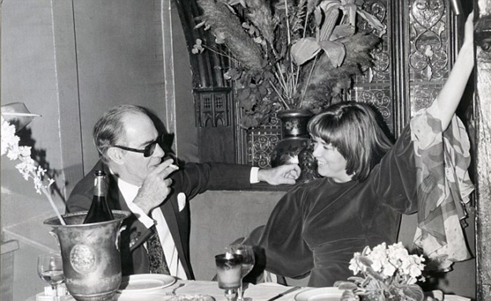 Prue and Rayne Kruger celebrate being together publicly after 13 years at Rasputin’s in Paris in 1974