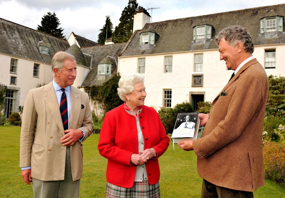 The late Queen Elizabeth II with King Charles, at Balmoral