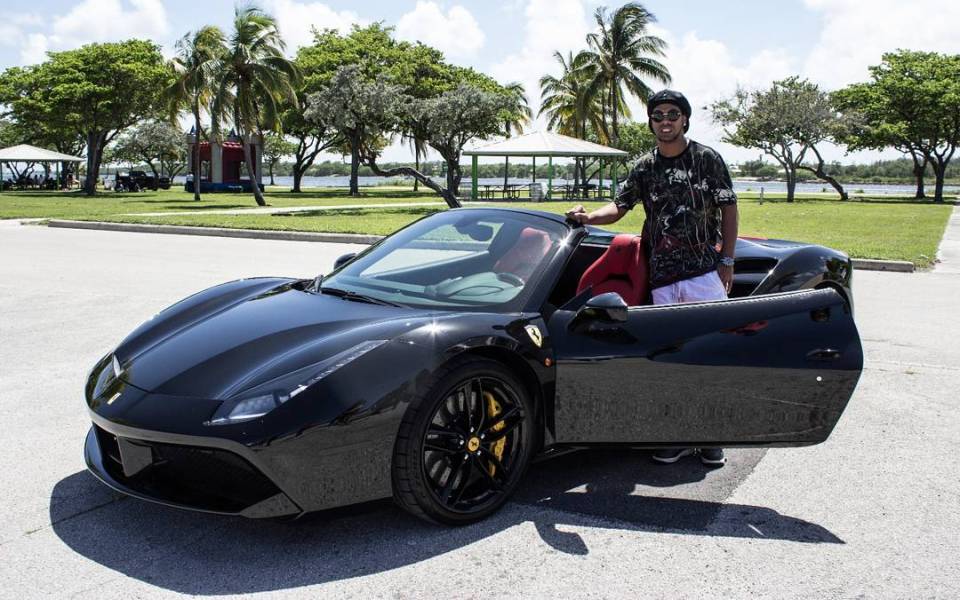 A flashy Ferrari 458 is one of Ronaldinho's pride and joys