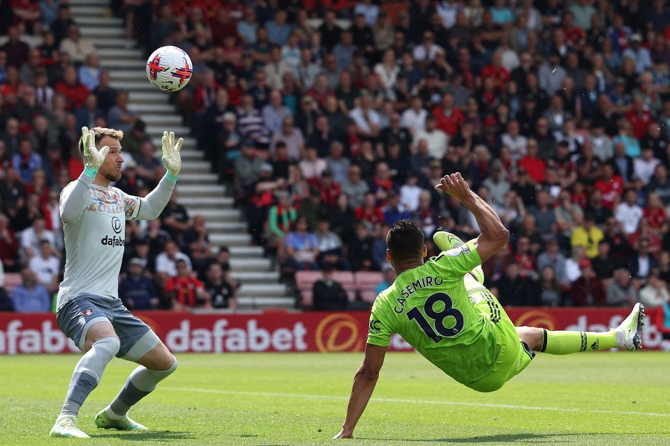 Casemiro scored the only goal of the game at the Vitality Stadium