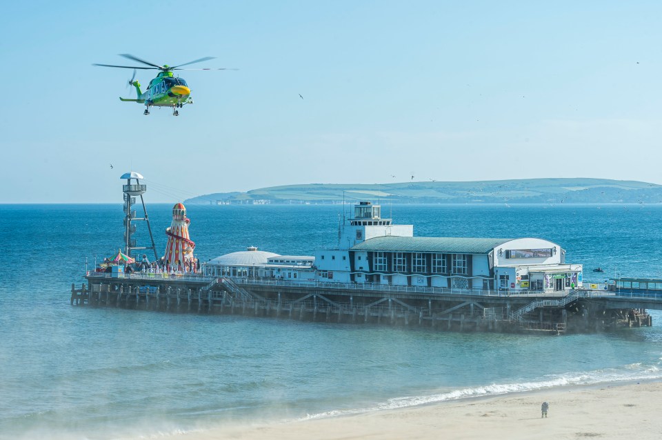 An air ambulance rushed to the coastline