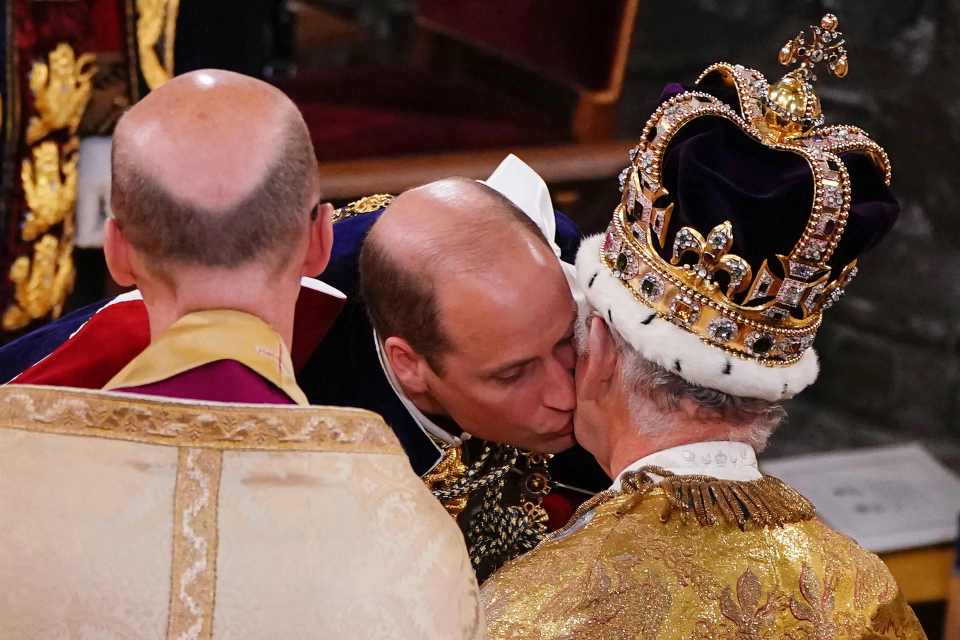 Prince William sealed his father’s Coronation with a kiss on the cheek