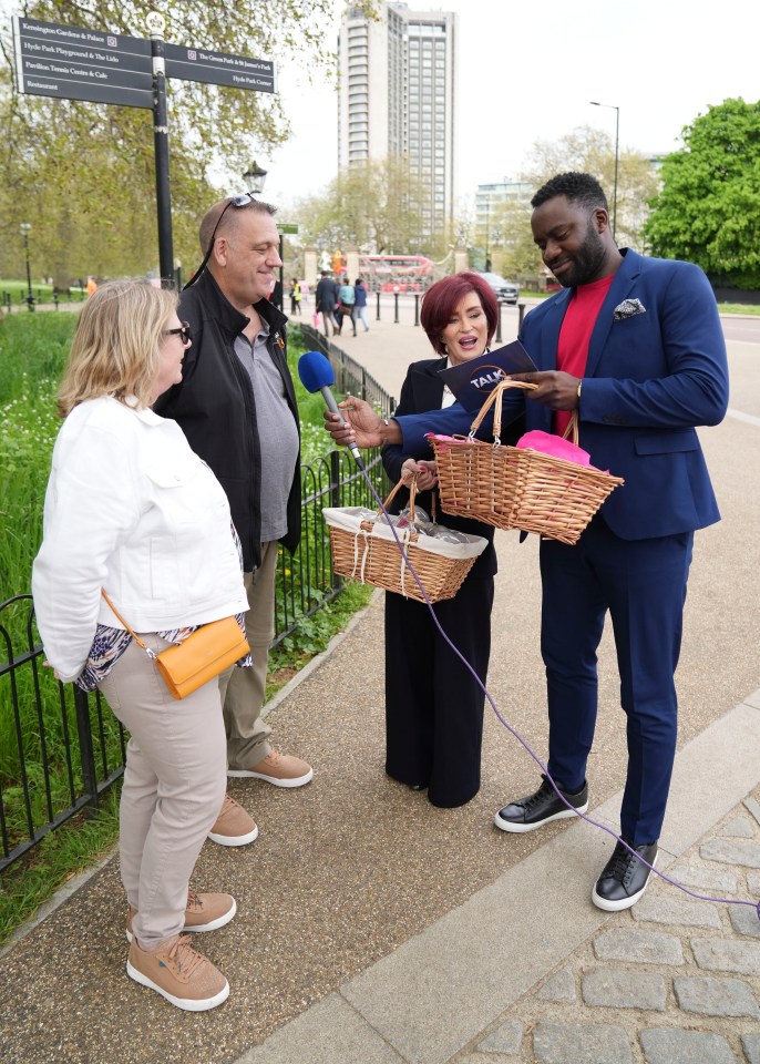 Sharon and her The Talk co-host JJ Anisiobi take to the streets