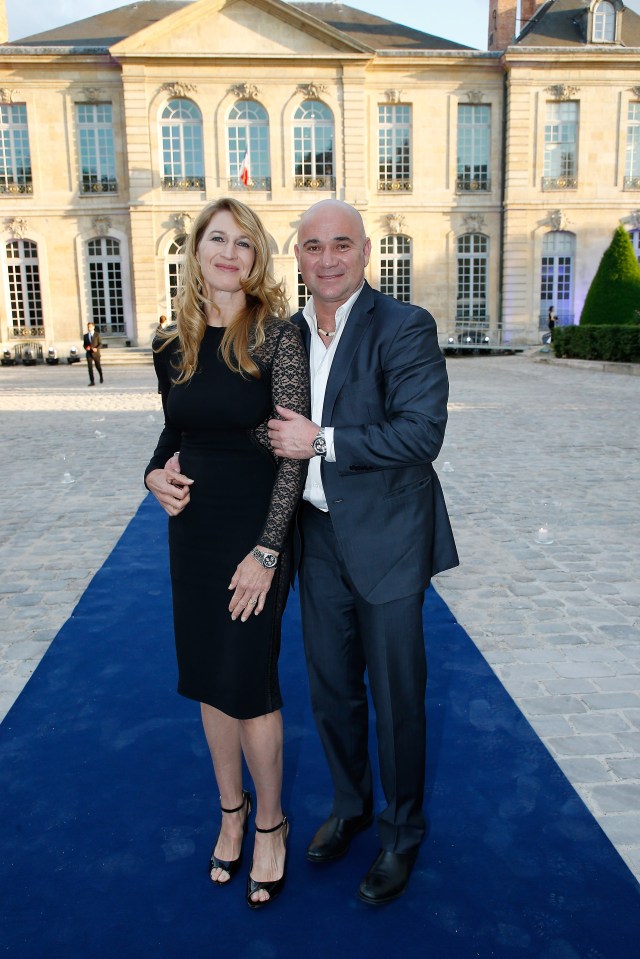 Andre Agassi has earned £128 from his time as a tennis player (pictured with wife Steffi Graf)