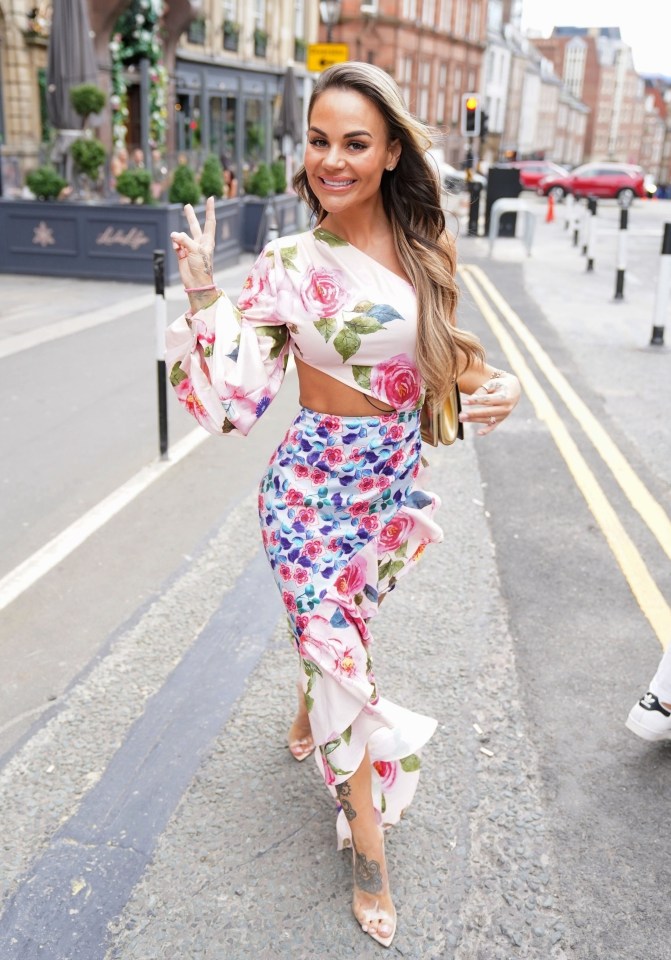 Chantelle opted for a floral midi skirt and matching top